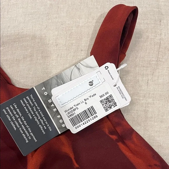 Lululemon NWT Red Tie-Dye Sports Bra - Picture 2 of 3